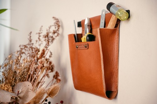 Small Leather Wall Pocket Organizer - Picture 12 of 28