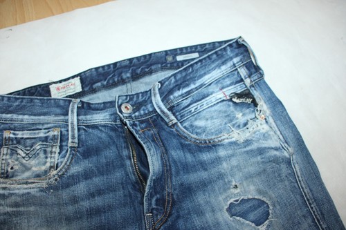 REPLAY BLUE HERREN ANBASS M914 JEANS EHER 32/32 SLIM SKINNY ca W32 L32 - Bild 8 von 8