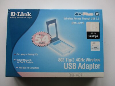 D-Link AirPlus G - DWL-G120 - 802.11g/2.4GHz Wireless USP Adaptor  54Mbps