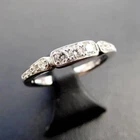 Vintage Wedding Band Ring 0.50Ct Art Deco Lab Created Diamond 14k White Gold FN