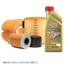 KIT TAGLIANDO 4 LT OLIO CASTROL 5W30+3 FILTRI HYUNDAI I20 II 1.2 GPL dal 2014
