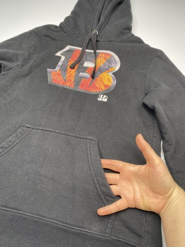 Cincinnati Bengals Logo Joe Burrow Fanatics Black Sweatshirt Hoodie Sz S P - Picture 4 of 9