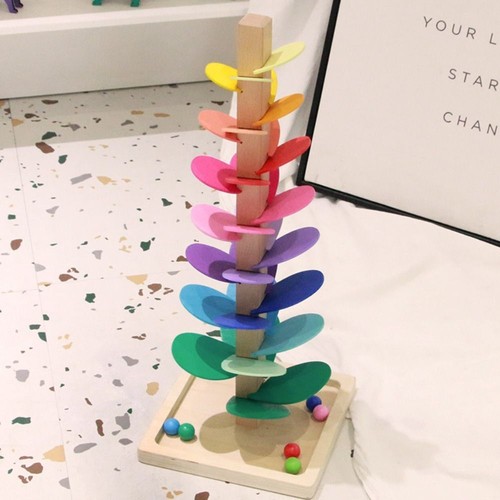 Montessori Ball Drop Toy Rainbow Musical Tree Building Blocks Toy Music