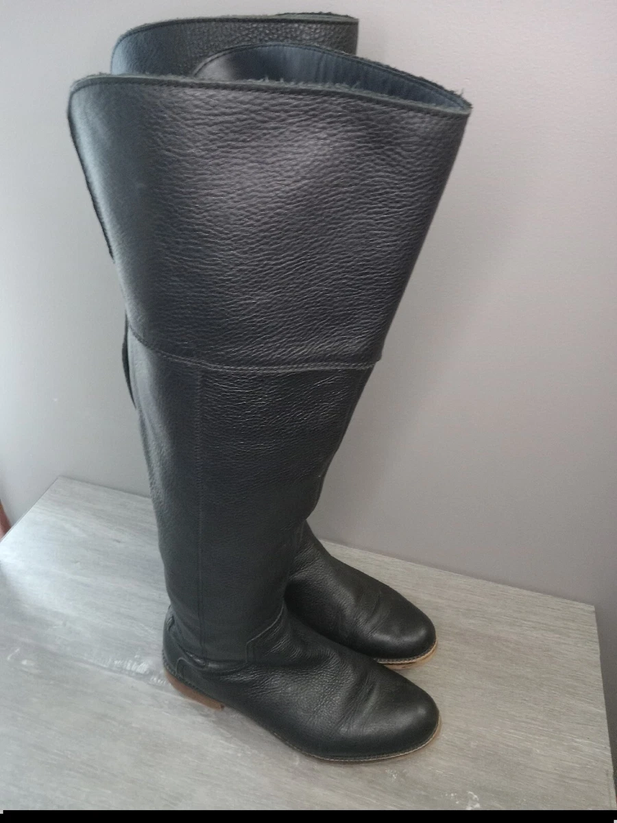 Franco Sarto Carlisle Knee High Boots Black With Zip Back Size 8.5
