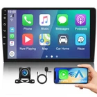 2DIN 9'' Android Wireless Apple CarPlay Car Stereo GPS Radio MP5 Player + Camera