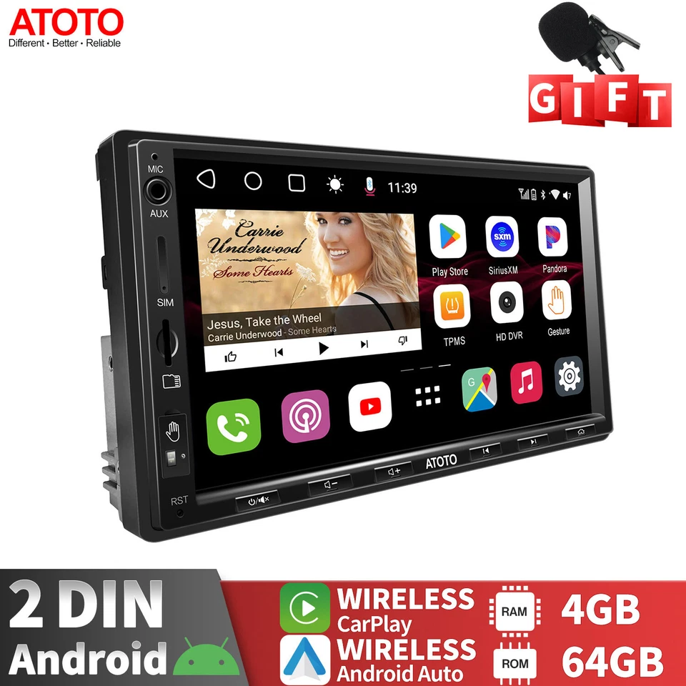 ATOTO S8 Ultra Android Autoradio 4+64GB 7 Zoll QLED-Bildschirm 4G-LTE BT Carplay