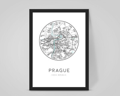 Personalisierte PRAG STADT Karte JEDE STADT/LAND Reise Poster Kunstwerk Geschenk