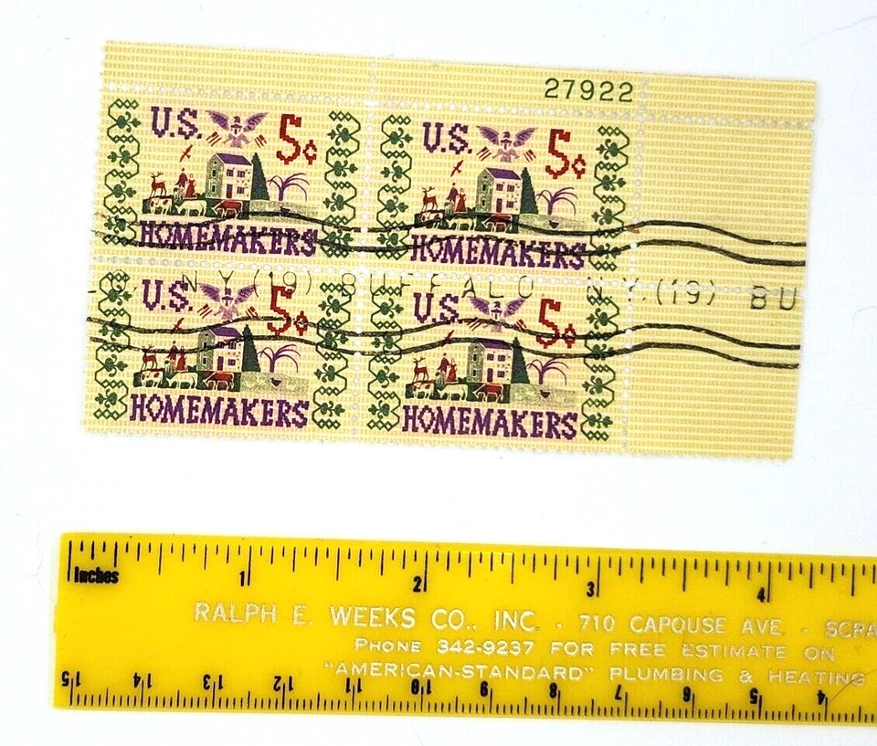 US 5 Cent Homemakers 1964, Scott #1253, Block Of 4 Stamps, MNH. - Image 2 of 3