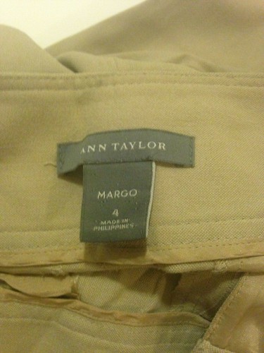 Ann Taylor Wide Leg Dress Pants Margo Women's Size 4 Tan Business/Career/Slacks - Picture 2 of 3