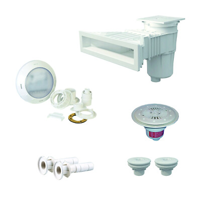 Astralpool Skimmer Kunststoff Komplettset Mit LED-Poolbeleuchtung für Pools 3x7m