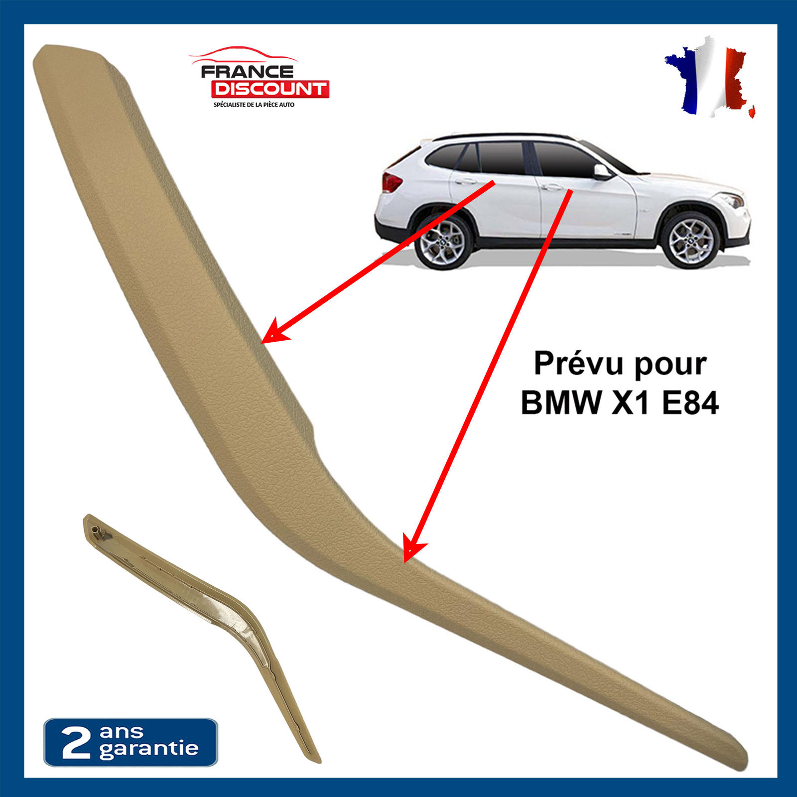 Poignée de porte BMW X1 E84 noire : le confort retrouvé pour vos passagers avant et arrière