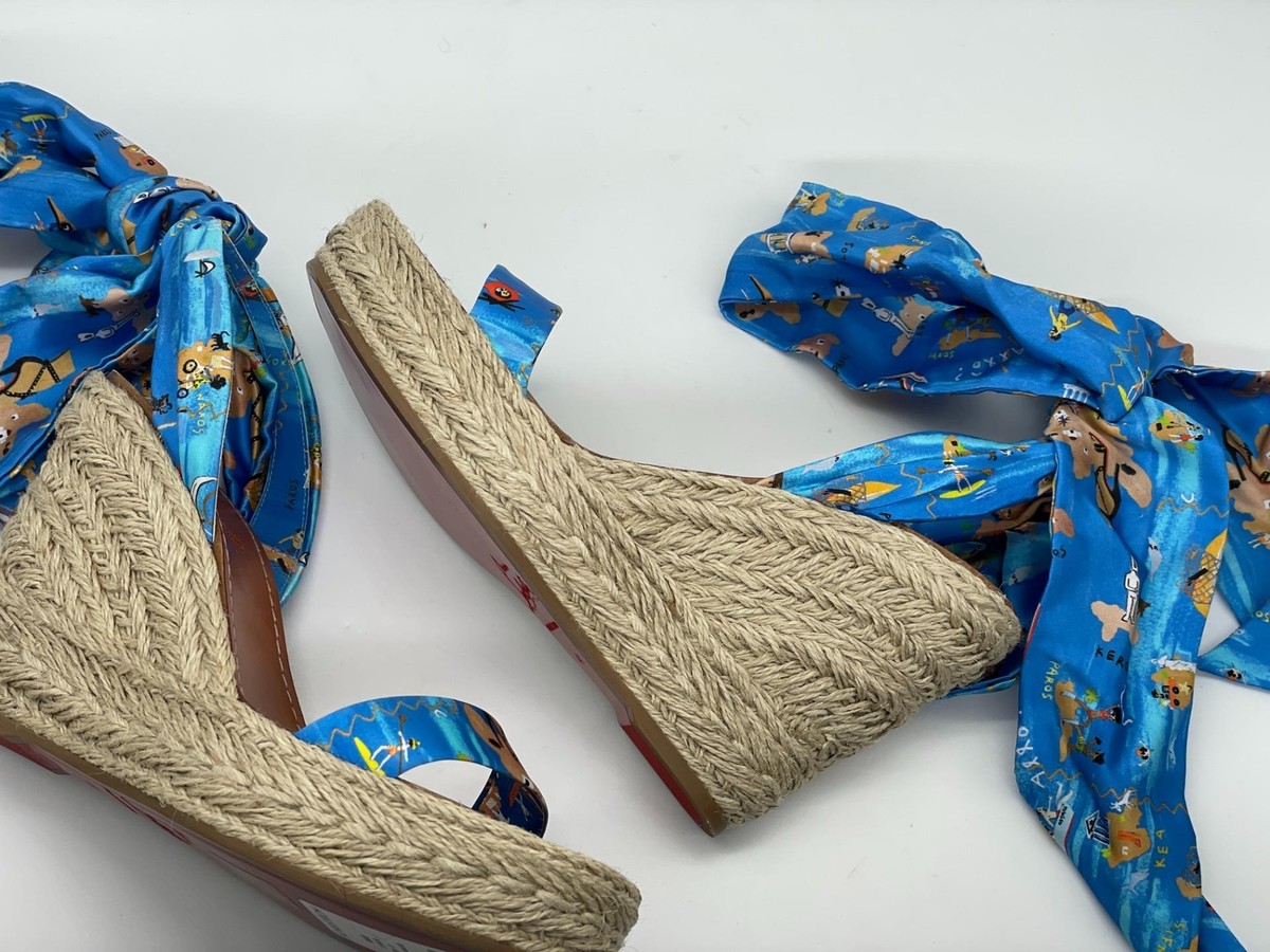 Christian Louboutin MONICA DU DESERT Tie Platform Wedge Heel Sandal Shoes  $845 | eBay UK