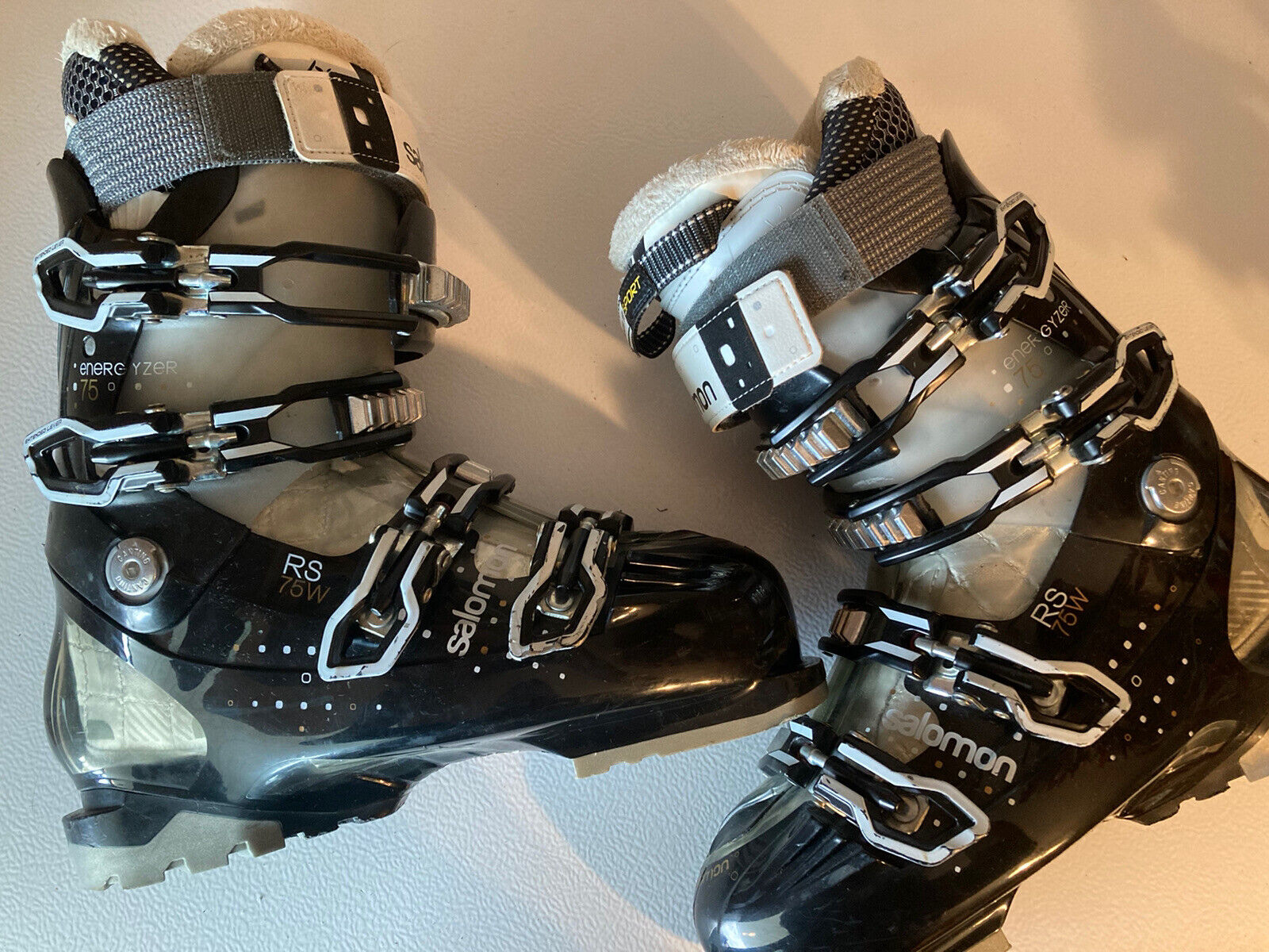 Salomon Energyzer 75 Ski Boots RS75W (size 25) Black White Gray In