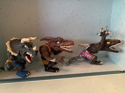 Vintage 1996 Mattel Extreme Dinosaurs Lot Spike-Bullseye & Evil