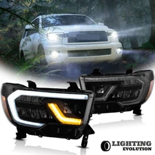 VLAND LED Reflector Headlights For 07-13 Toyota Tundra 08-21 Sequoia Sequential