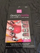 Nail Bliss “Design Nails” 24pcs Pre-Glued Short Comfort  Fit Funky Design NIB