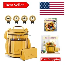 Elegant Mustard Knitting and Crochet Bag - Extra Capacity for Creative Crafters