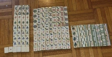 1920s-30s Vintage MAHJONG Set Of 146 Tiles ONLY! Handmade Dovetail Bone & Bamboo