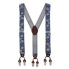 CTM Men's 1.375 Inch Wide Paisley Print Double Clip-End Suspenders