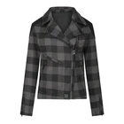 MotoGirl Jessie Flannel Lady Checked Motorcycle Jacket Ladies Grey