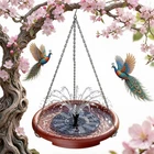 Hanging Bird Bath with Solar Fountain Solar Water Pump for Garden Patio Yard