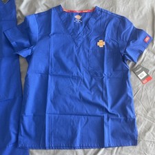 Dickie's Ed's Essentials Women's Blue Scrub Shirt Size Sp