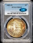 1883 O $1 Morgan Silver Dollar PCGS MS64 CAC Golden Toned On Both Sides