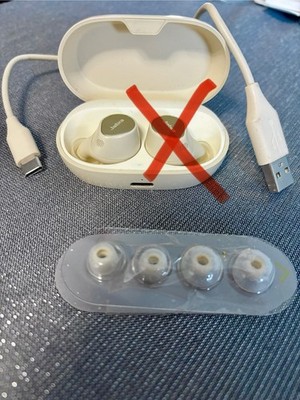 Jabra Elite 7 Pro Kopfhörer -Ladecase, nur Linker Ohrhörer, USBKabel, Ohrstöpsel
