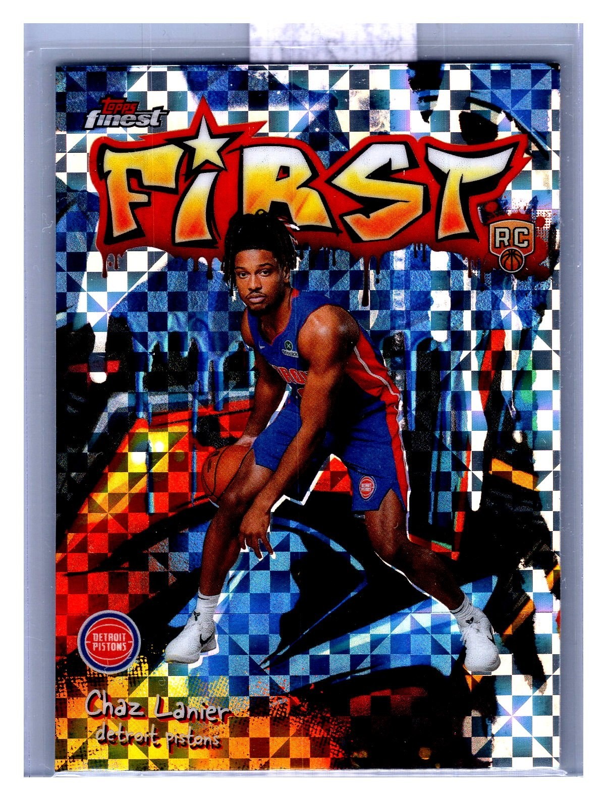 2026 Topps Finest First Chaz Lanier RC #f-27 Checkerboard Refractor Pistons
