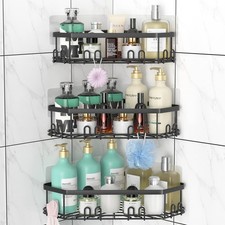 Corner Shower Caddy 3 Pack Adhesive Organizer Shelves No Drilling Stainless