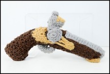 Knitted Flintlock Pistol Crochet Handmade Shop Prop Display