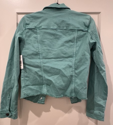 NEW Kut From the Kloth Medium Mint Green Jacket Crop Fray Hem NWT - Picture 5 of 9
