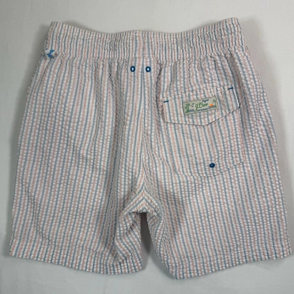 CREWCUTS J. Traje de baño original Crew para niños Seersucker a rayas talla 12 Foto 3 de 4