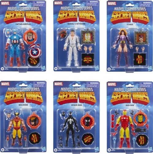 Marvel Legends Secret Wars Complete Wave 1 Retro Card Lot Set of 6 New in USA