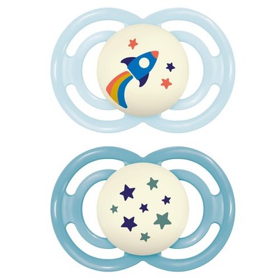 MAM Perfect Night Baby Pacifier, Patented Nipple, Glows in The Dark, 2 Pack,...