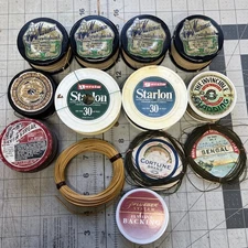 Vintage Fishing Line Lot 13pc Cuttyhunk Garcia Pflueger Linen Nylon Fly Line