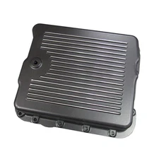 RPC Transmission Oil Pan R8494BK; Black, Finned Cast Aluminum for GM 700R4