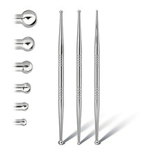Facial Reflexology Tool Set     Includes 6 Acupuncture Pen Heads for Ear Silver
