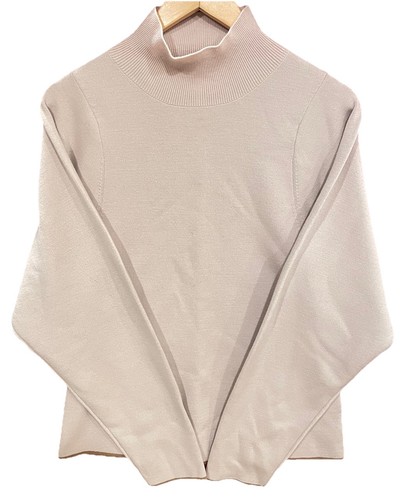 COS Waisted Wool Mock Neck Jumper Sweater Light Beige Size Medium Long Sleeve - Picture 1 of 12