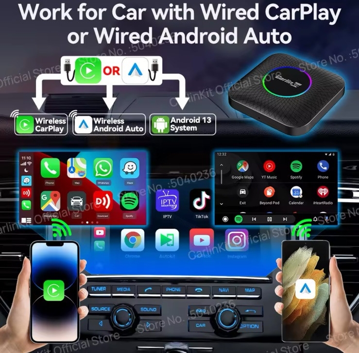 Android 13 8core CarPlay Ai Box CarPlay Android Auto 4g+64g Netflix Youtube Fota - Miniatura 7