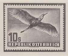 Austria- 1953 - Ptaki 10 szylingów - Szara seria (Ardea cinerea)