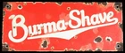 Vintage Burma Shave Route 66 Enamel Metal Porcelain Sign 12" X 5" Shaving Old