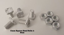 50 Greenhouse Square Head 11mm Bolts & Nuts Aluminum Greenhouse Clips Parts