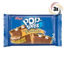 3x Packs Kellogg's Pop Tarts Frosted S'mores Flavored Toaster Pastries - 3.67oz