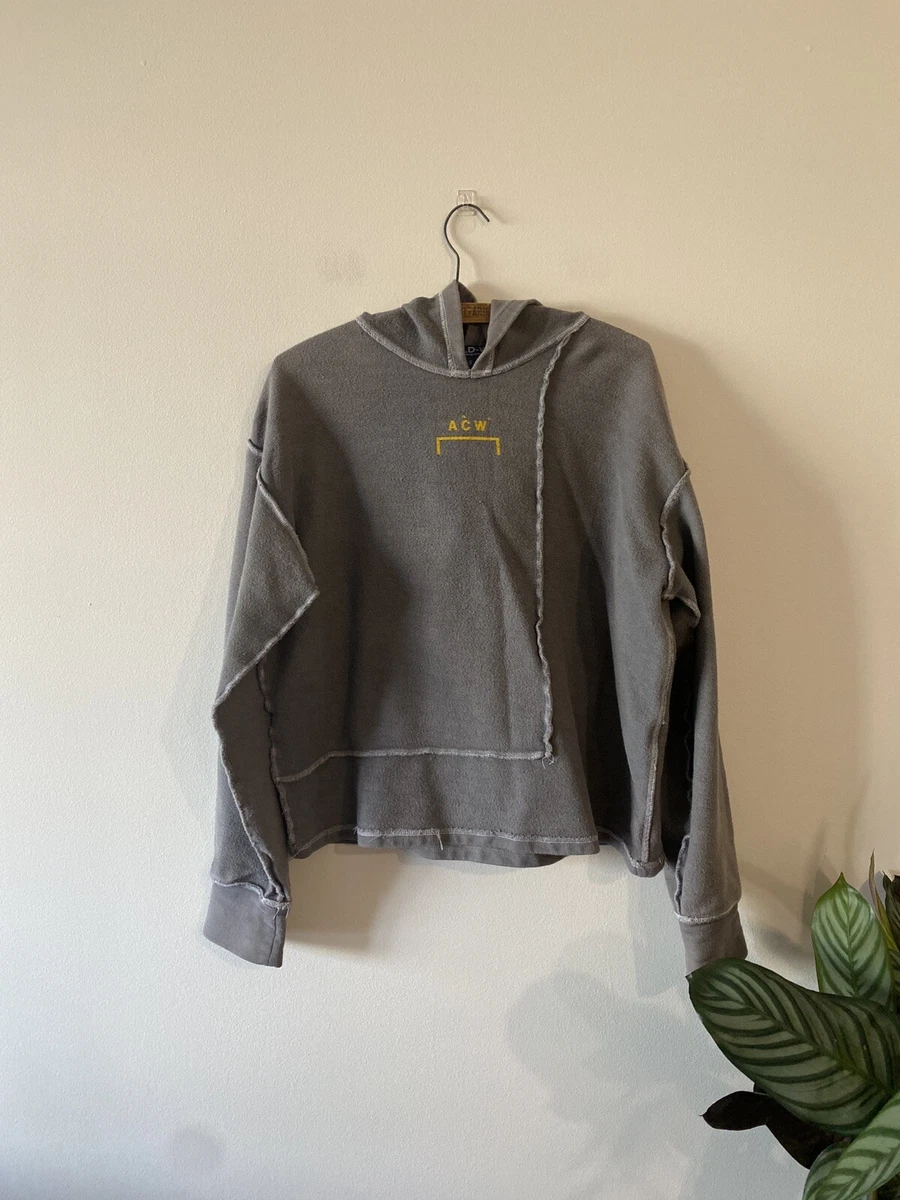 A Cold Wall Inside Out Hoodie Sweatshirt Grey Stitching Logo Seam