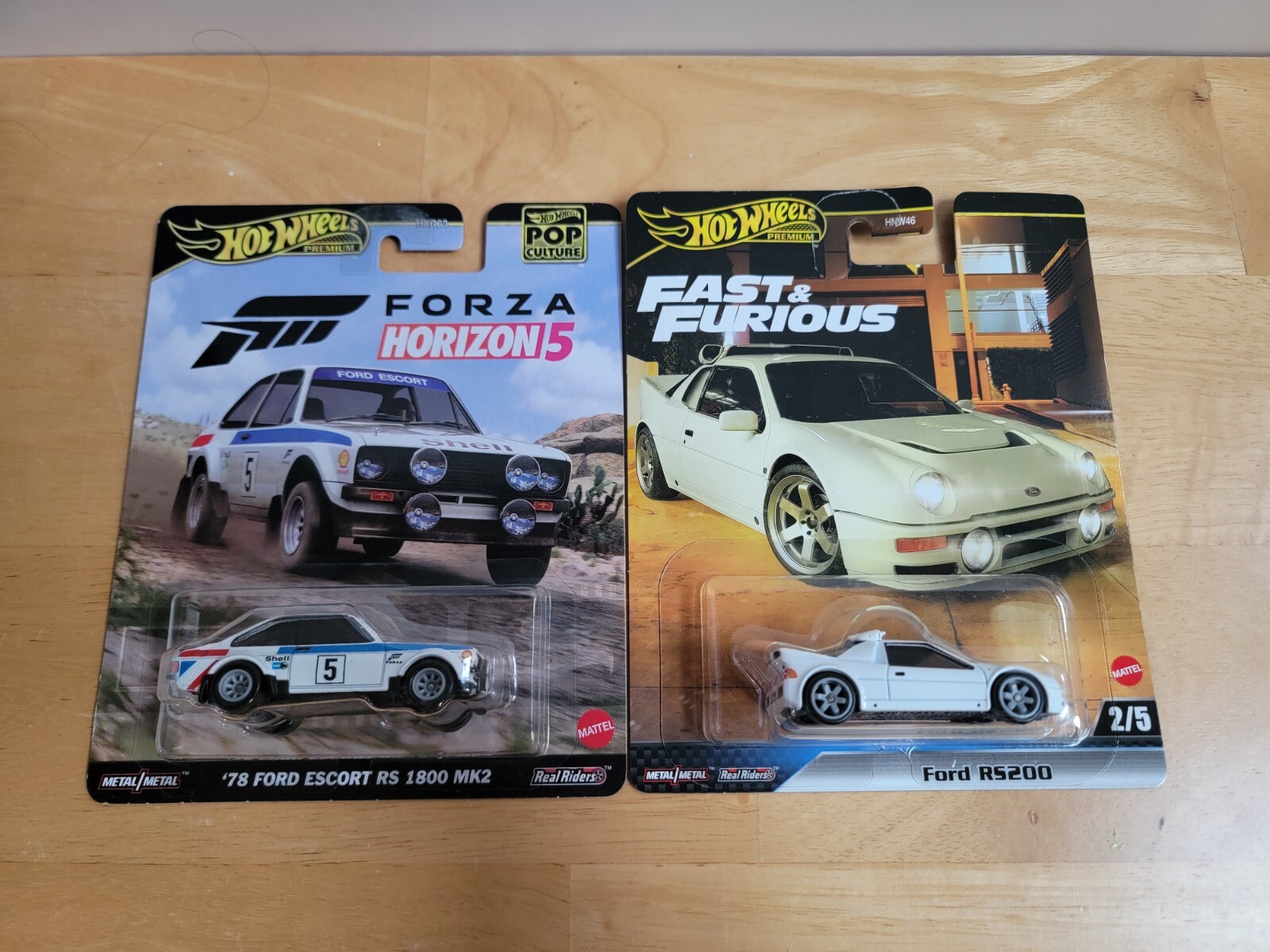 Hot Wheels Pop Culture Forza Ford Escort RS & Fast & Furious Ford RS200 Lot Of 2
