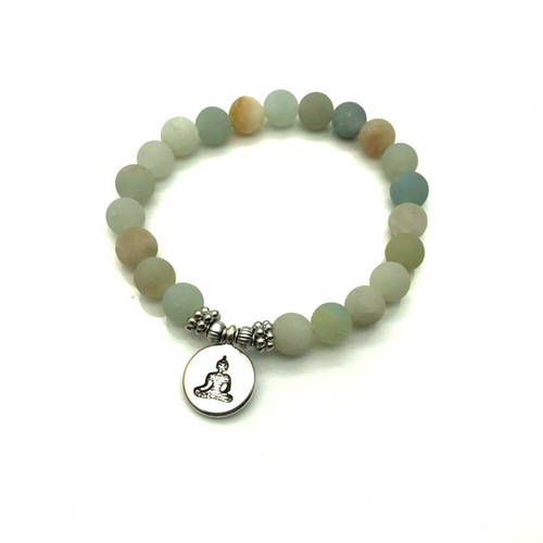 Matte Amazonite 8 Mm Bead Buddha Bracelet Will Fit 8 In Wrist Ebay