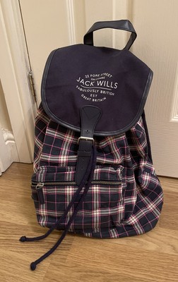 jack wills tartan backpack