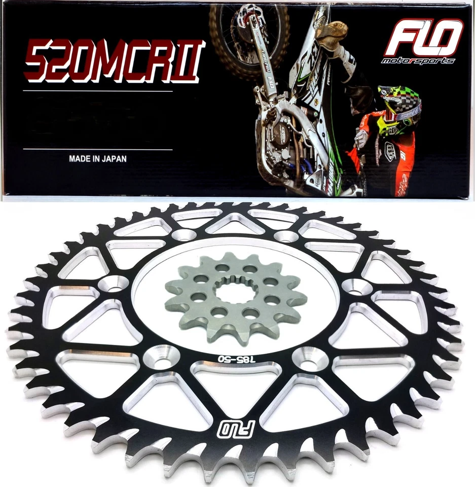 YAMAHA YZ250 YZ450F Sprocket Set / Chain Combo Kit Gold Motocross Black 49/13T - Bild 1 von 4