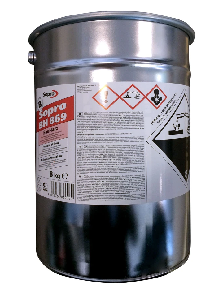 Reggiseno Sopro BauHarz 869 primer componente B resina epossidica resina 8KG